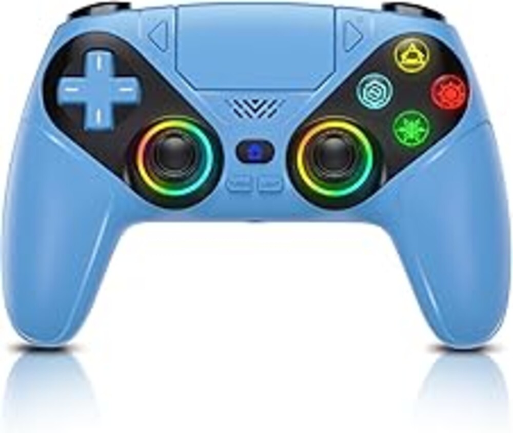 Dinosoo RGB Wireless Controller for PS5/PC - Bluetooth Gamepad with Turbo, Macro, Dual Vibration, 6-Axis Motion, 3.5mm Audio Jack, Built-in Speaker & 1000mAh Battery for PlayStation 5