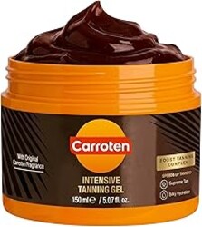 Carroten Intensive Tanning Gel, Browning Tan Accelerator, 5 oz | Non-Greasy, Water-Resistant with Carrot and Coconut Oil, Vitamin A & E For Moisture & Hydration, Made in Greece
