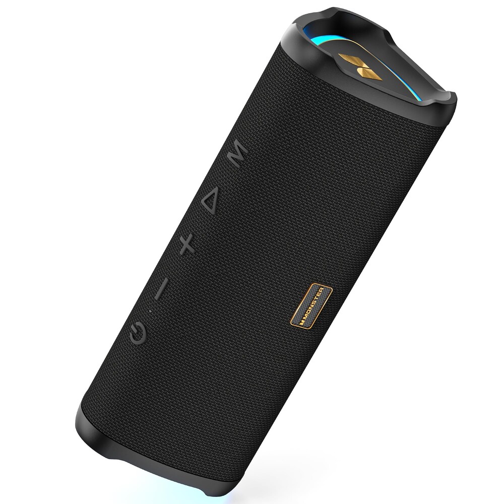 Monster Prism Portable Bluetooth Speaker, Wireless Speakers with 20W Stereo Sound, IPX6 Waterproof, 24H Playtime, Bluetooth 6.0, TWS Pairing, AUX & TF-Card Input, for Home/Outdoors/Beach/Travel