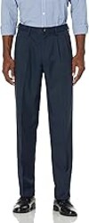 Amazon Essentials Men's Classic-Fit Expandable-Waist Pleated Dress Pant