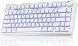 SOLAKAKA A75 Wireless Gaming Keyboard with Multifunction Knob, BT5.0/2.4GHz/USB-C, 75% Mechanical Keyboard, Hot-Swappable, Gasket Creamy Keyboard with RGB Backlit, Crystal Keycaps, for PC/Mac/PC