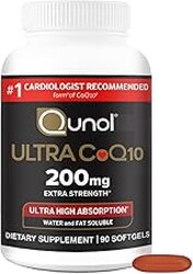 Qunol CoQ10 200mg Softgels, Ultra CoQ10 - Ultra High Absorption Coenzyme Q10 Supplements - Antioxidant Supplement for Vascular and Heart Health & Energy Production, 90 Count