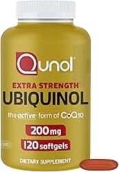 Qunol Ubiquinol CoQ10 200mg Softgels, Powerful Antioxidant for Heart and Vascular Health, Essential for Energy Production, Natural Supplement Active Form of CoQ10, 120ct Softgels