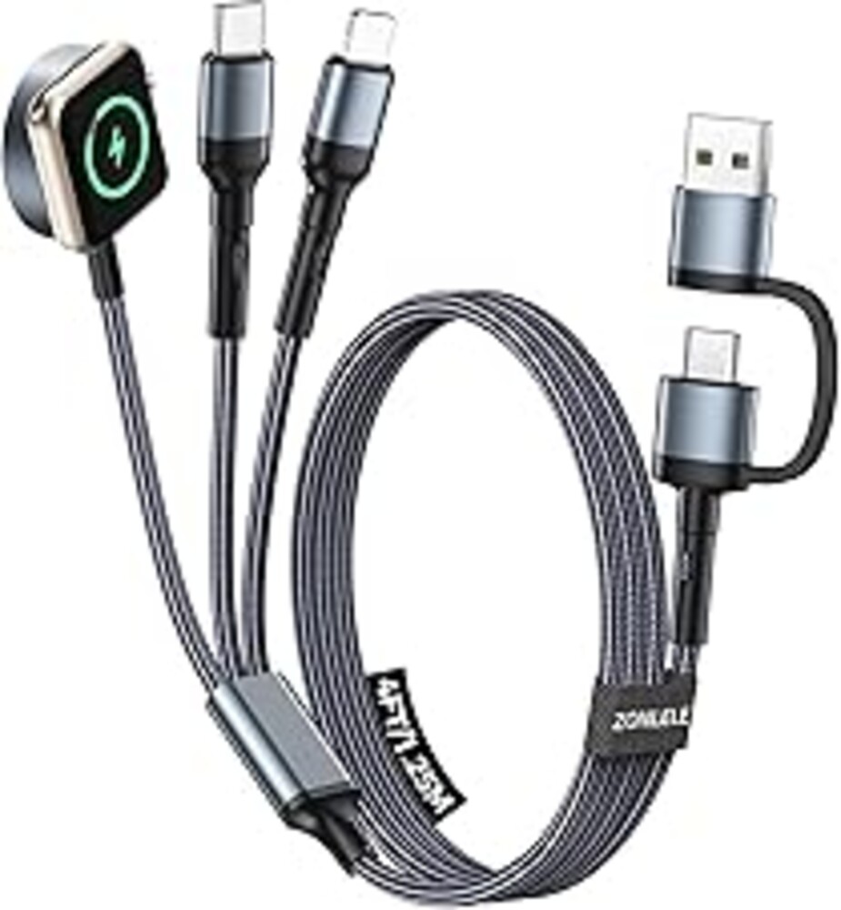 ZONLELE Travel Essentials for Apple Watch Charger,Multi Charging Cable for iPhone 17,iWatch Charger USB C Cord,Car Cruise RV Camping Essentials 2026 for iWatch Ultra/11&iPhone 16/15, Xbox One Cables