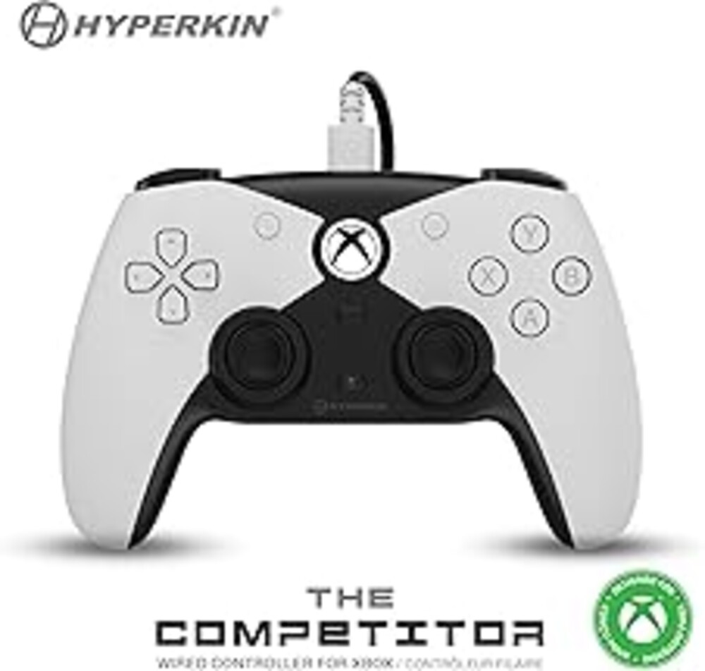 Hyperkin The Competitor Wired Controller for Xbox Series X|S, Xbox One & PC with Hall Effect Joysticks & Impulse Triggers; Symmetrical Layout & Precision D-Pad - Officially Licensed Xbox - White
