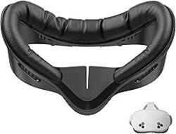 Face Pad for Meta Quest 3S Facial Interface for Oculus Quest 3S Accessories Vr Face Cover Replacement with Sweet-Proof PU Leather Foam Cushion Black