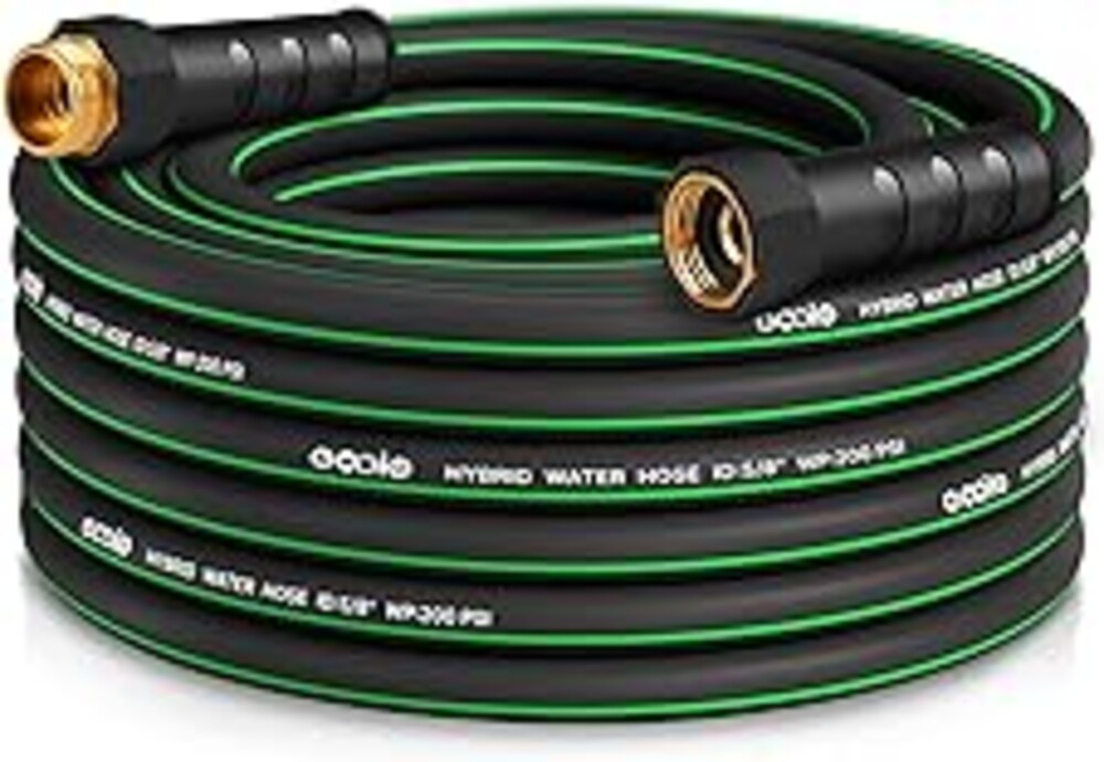 Heavy Duty Garden Hose 25ft, NON-EXPANDABLE Flexible Water Hose, Kink Resistant Lightweight Hybrid Hose, Leakproof Hose Male to Female Fittings