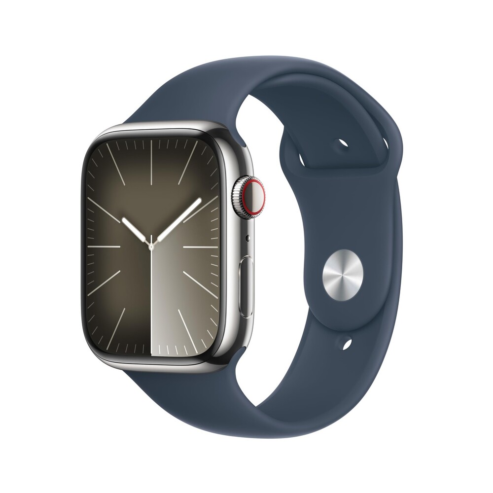 Apple Watch Series 9 [GPS + Cellular 45mm] Smartwatch with Silver Stainless