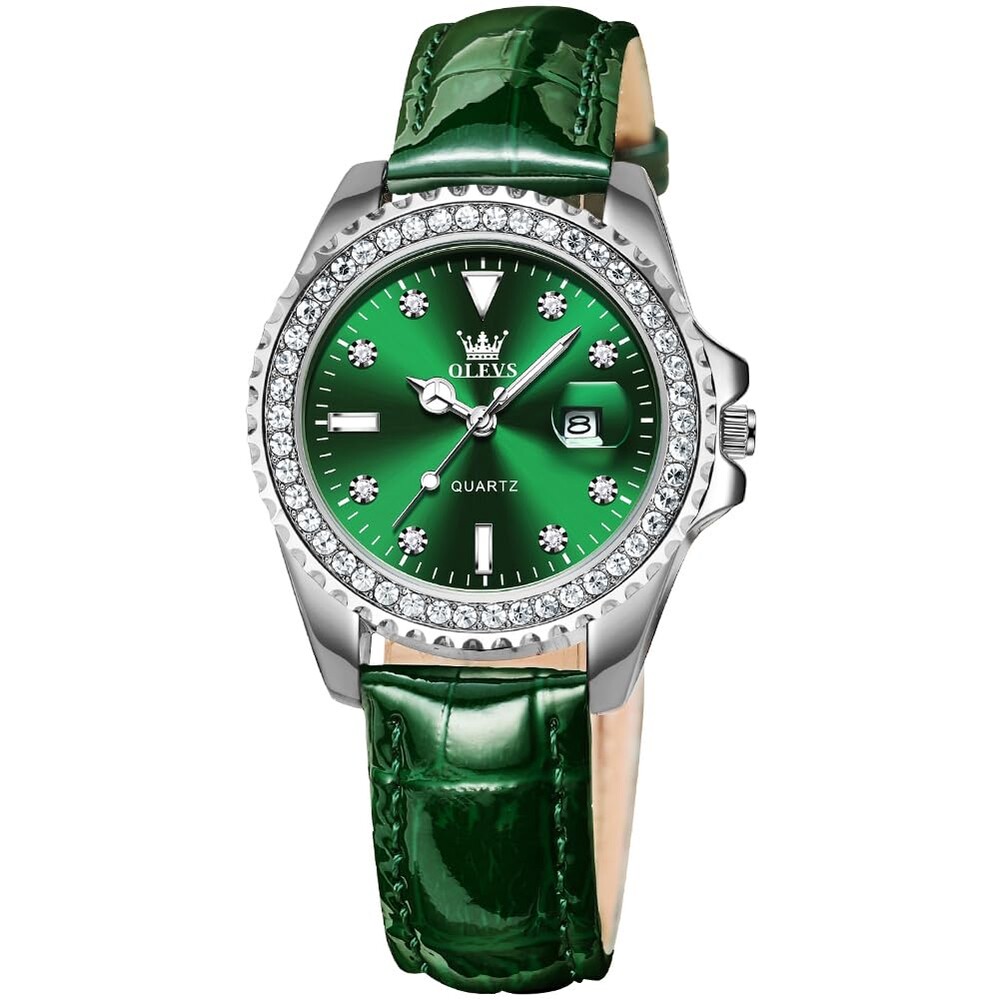OLEVS Ladies Watch Diamond Dress Quartz Analog Female Watches Stainless Steel Two Tone Waterproof Luminous Day Date for Womens Wrist Watch Gift