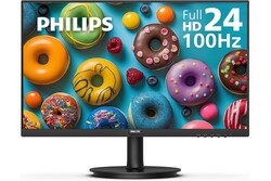 Philips New 24 inch Frameless Full HD (1920 x 1080) 100Hz Monitor, VESA, HDMI x1, VGA Port x1, Eye Care, 4 Year Advance Replacement Warranty, 241V8LB, Black
