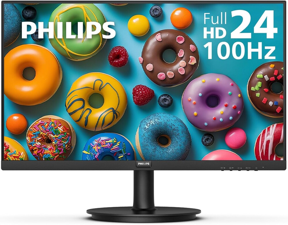 Philips New 24 inch Frameless Full HD (1920 x 1080) 100Hz Monitor, VESA, HDMI x1, VGA Port x1, Eye Care, 4 Year Advance Repla