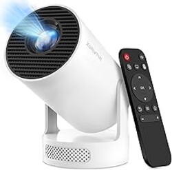 Xorytin Projector with WiFi and Bluetooth, Mini Projector with Built-in Apps, 4K Supported Smart Portable Projector, 210° Rotatable, Auto Vertical Keystone, 5W Speaker, 200 ANSI