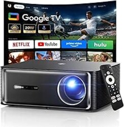 Boldever 3000 ANSI Google TV Smart Projector - 4K Projector with WiFi and Bluetooth, 20W HiFi Speakers Outdoor Movie Proyector, Auto Focus & Keystone Projector for Home Theater Indoor