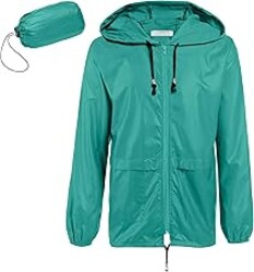 COOFANDY Mens Packable Rain Jacket Lightweight Waterproof Raincoat with Hood Outdoor Rain Gear Travel Hiking Cycling