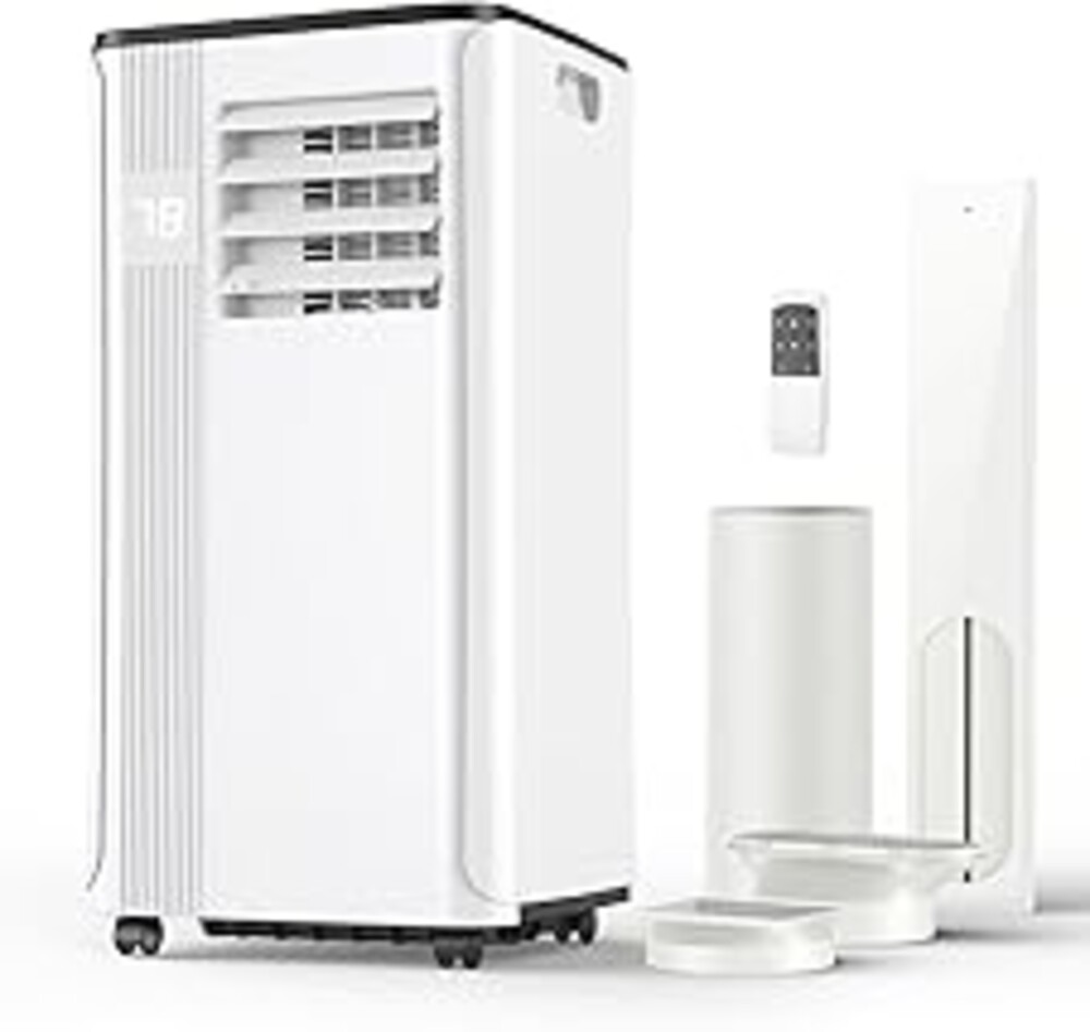 Portable Air Conditioners - 2026 Upgraded 10000 BTU Portable AC for Room up to 450 Sq. Ft, 3 in 1 AC Unit with 24H Timer, Smart Sleep Mode, Remote Control, Air Cooler for Bedroom Kitchen Small-Rooms