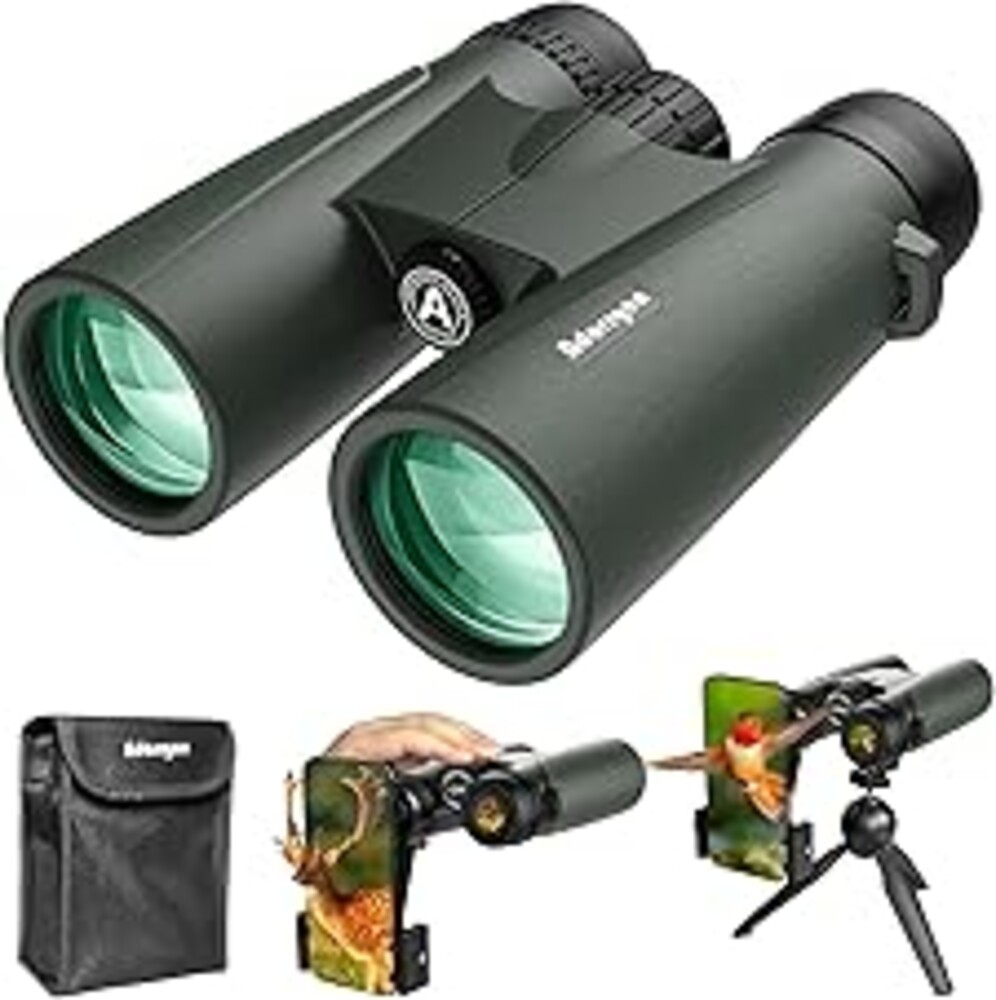 Adorrgon 15x45 HD Binoculars for Adults High Powered with Phone Adapter, Tripod and Tripod Adapter - Large View Binoculars with Clear Low Light Vision for Bird Watching Cruise Travel
