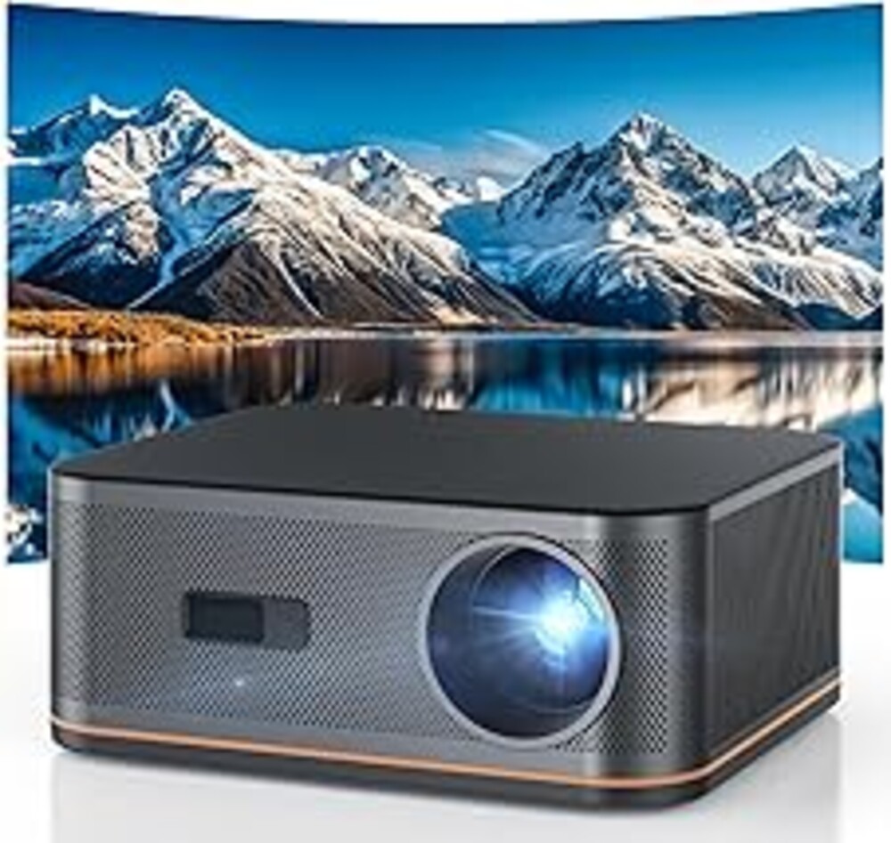 2000 ANSI 4K Decoding Projector with WiFi and Bluetooth, HAPPRUN Movie Home Theater with Auto Focus, 300'' Display for Indoor/Outdoor, Smart Proyector Compatible with Phone/TV Stick/PC/PS5