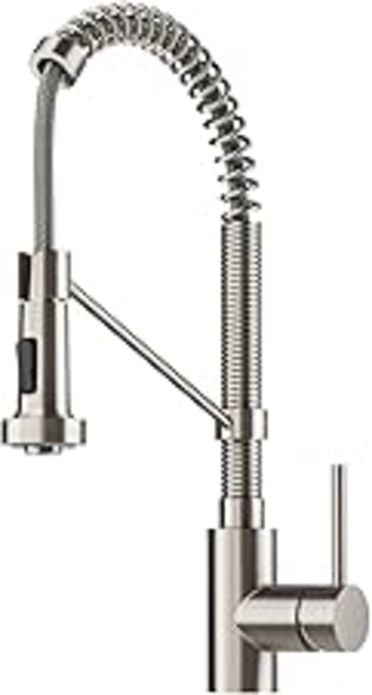 KRAUS Bolden Commercial Style 2-Function Single Handle Pull Down Kitchen Faucet in Spot-Free Stainless Steel, KPF-1610SFS