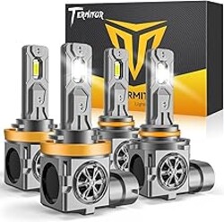 Termitor H11/H9 & 9005/HB3 LED Light Bulbs Combo, 100,000LM 12X Ultra Brightness, 6500K Cool White, 1:1 OEM Size, 10-Year Lifespan, Plug and Play, 9005 H11 Fog Light Conversion Kits, Pack of 4
