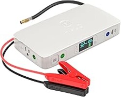 HALO Bolt Ultimate 2 Portable Car Battery Jump Starter | 130 PSI Air Compressor, 55.5Wh USB Power Bank with AC Outlet, Emergency Floodlight & Charger, Jumps Cars SUVs & Trucks, Inflates Tires — Gray
