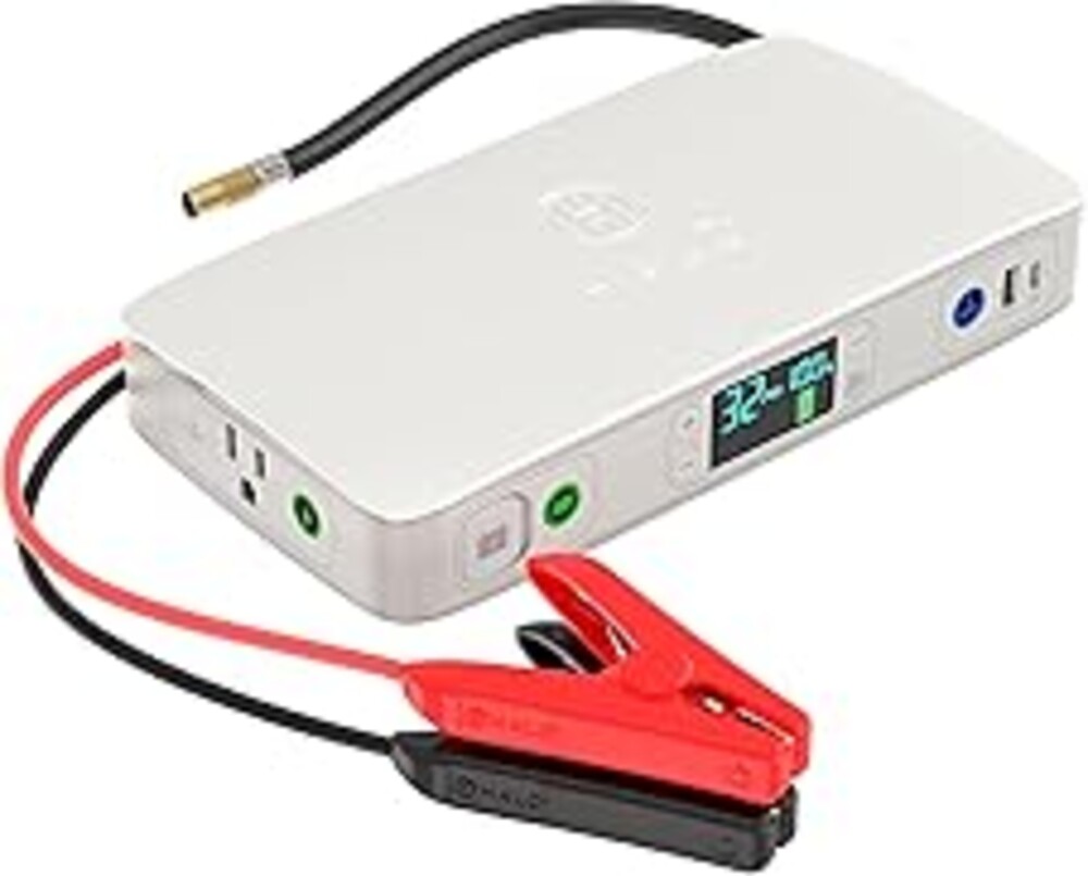 HALO Bolt Ultimate 2 Portable Car Battery Jump Starter | 130 PSI Air Compressor, 55.5Wh USB Power Bank with AC Outlet, Emergency Floodlight & Charger, Jumps Cars SUVs & Trucks, Inflates Tires — Gray