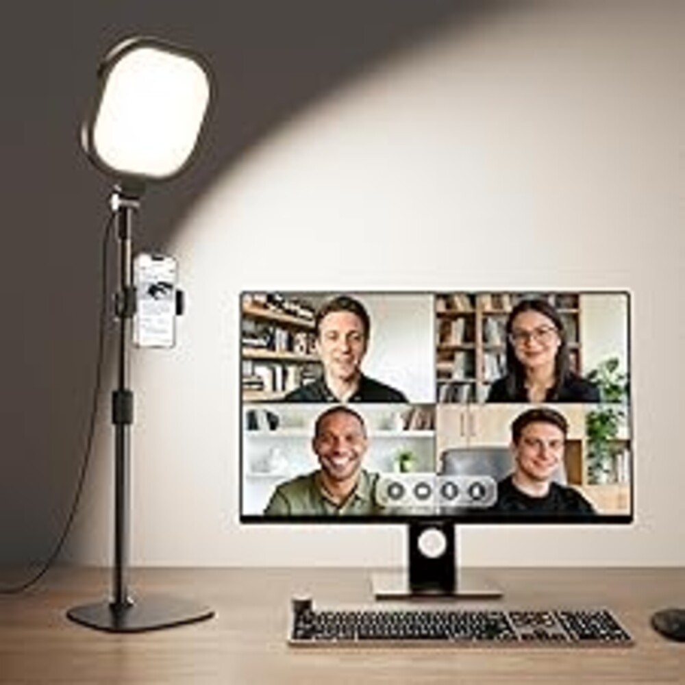 Zoom Lighting for Computer, Adjustable Desk Lighting for Video Calls, 30 Light Modes Video Conference Light, Desk Ring Light with Stand for Webcam, Meetings, Live Stream, Home Office. CRI 97.8