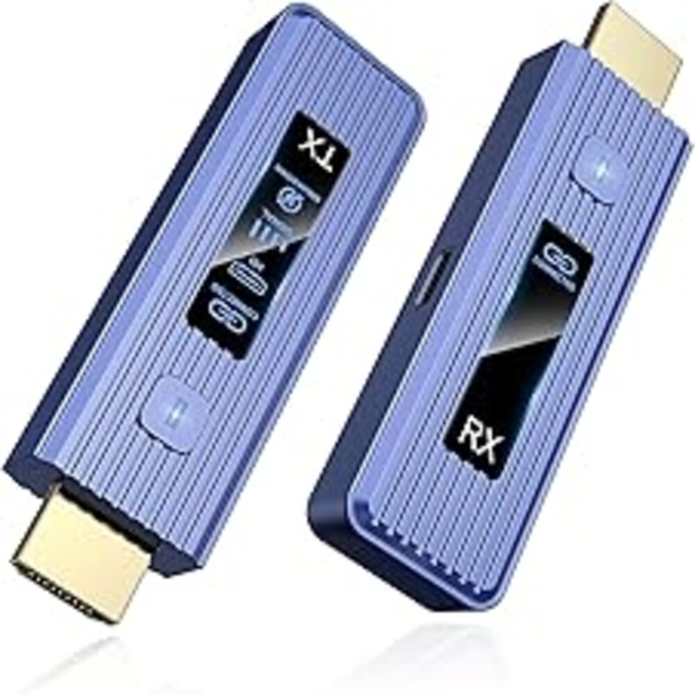 New-Gen Wireless Transmitter and Receiver, 360FT/110M Wireless, LED Display, 4K Decode & 1080P Output, Zero Latency, Plug & Play, 5.8+2.4G for Video and Audio to Monitor from Laptop/TV Box