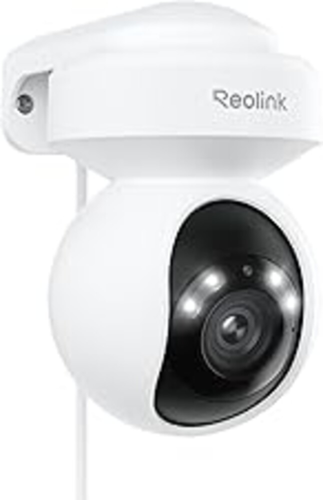 REOLINK 4K Outdoor Plug-in WiFi 6 Security Camera, PTZ Camera for Home Security, Wi-Fi 6 New Tech, Motion Tracking, Smart Detection, 3X Optical Zoom, Motion Spotlight, Local Storage, E1 Outdoor Pro