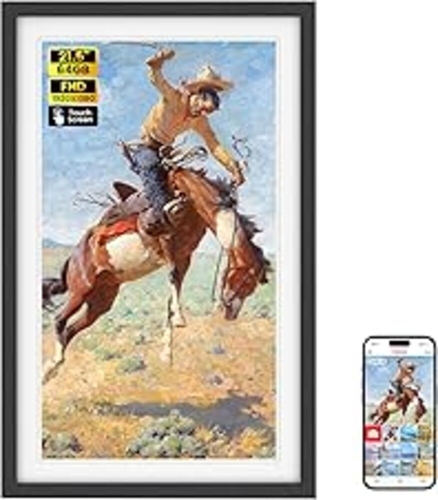 64GB Frameo 21.5" Digital Picture Frame Large 1920 x 1080 IPS FHD Touch Screen WiFi Electronic Photo Frames Share Moments from Phone Instantly Best Gifts for Parents and Grandparents Black Wood White