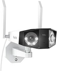 REOLINK 4K WiFi Security Camera with 180° Ultra-Wide Angle, 2.4/5GHz Plug-in Outdoor Camera, Smart Human/Vehicle/Animal Detection, Color Night Vision, Two-Way Talk, DC 12V/2A, Duo 2 WiFi