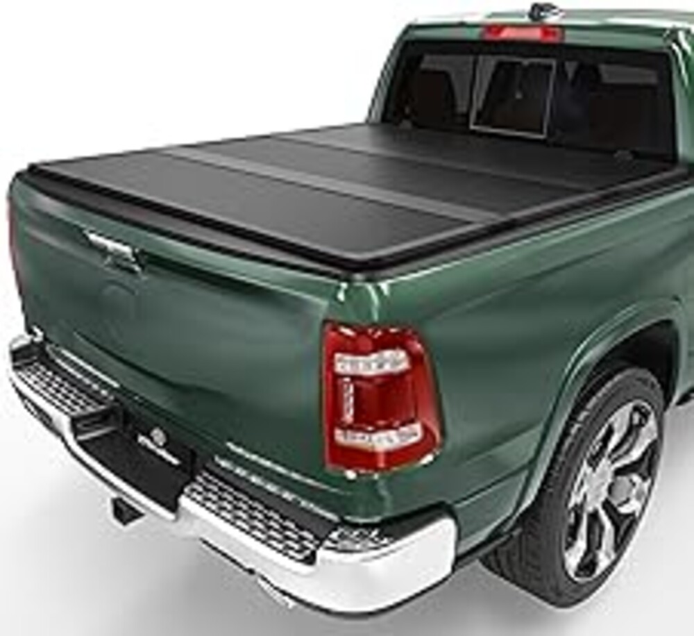 YITAMOTOR FRP Hard Tri-Fold Truck Bed Tonneau Cover Fits for Dodge Ram 1500 2009-2026 (Classic & New) 5.7 ft Bed Without Rambox