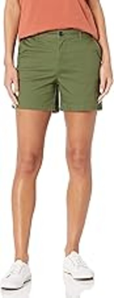 Amazon Essentials Women's Mid-Rise Slim-Fit 5 Inch Inseam Khaki Shorts (Available in Straight and Curvy Fits)