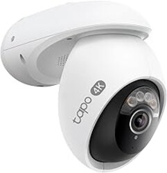Tapo 4K 8MP Wired Pan/Tilt Outdoor Security Camera, Free Person/Vehicle Detect & 360° View, Color Night, Local AI, SD/Cloud Storage, Works w/Alexa & Google Assistant, 2.4 GHz WiFi C560WS
