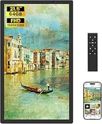 Uhale 21.5 Inch Large Digital Picture Frame WiFi with Remote Control, 1920 x 1080 FHD IPS No Touch Screen Electronic Photo Frames with 64GB, Support SD USB, Share Photos Videos Instantly