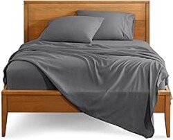 Bare Home Queen Sheet Set - 1800 Ultra-Soft Microfiber Queen Bed Sheets - Double Brushed - Deep Pockets - Easy Fit - 4 Piece Set - Bedding Sheets & Pillowcases (Queen, Grey)