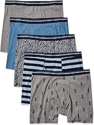 Amazon Essentials Men's Breathable Cotton Underwear Boxer Briefs, Tag-Free, Pack of 5