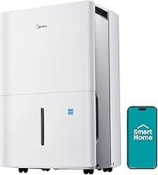 Midea 4,500 Sq. Ft.Dehumidifier for Basement, With Reusable Air Filter 50 Pint - Ideal For Basements, Large & Medium Sized Rooms, And Bathrooms (White)