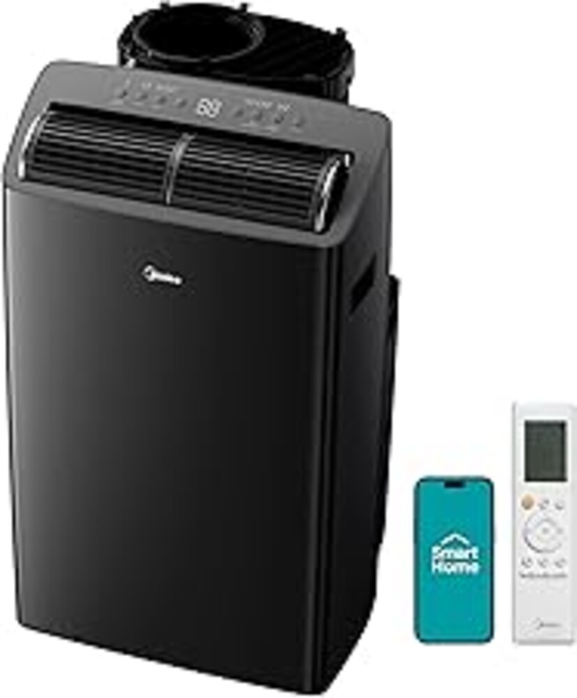 Midea Duo 14,000 BTU (12,000 BTU SACC) High Efficiency Inverter, Ultra Quiet Portable Air Conditioner, Cools up to 550 Sq.Ft., Works with Alexa/Google Assistant, Includes Remote & Window Kit, 2026 New
