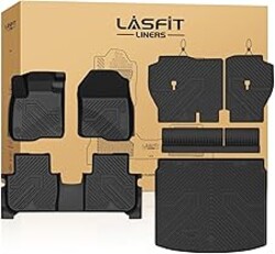 LASFIT Full Set Floor Mats for Honda CR-V 2026 2025 2024 2023 (Gasoline & Hybrid & e:FCEV), All Weather TPE Custom Fit Floor Liners 1st & 2nd Row & Seat Back Mat & Cargo Mat (Upper Position)