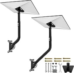 MONOJOY Gen 3 Wall Mount for Starlink Standard 4/4X/V3 Dish, Heavy Duty Alloy Steel Bracket with 8 & 10 Inch Extension Pole, Weatherproof Roof Mount Kit with Installation Hardware, Black (One Set)