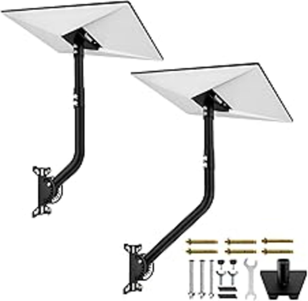 MONOJOY Gen 3 Wall Mount for Starlink Standard 4/4X/V3 Dish, Heavy Duty Alloy Steel Bracket with 8 & 10 Inch Extension Pole, Weatherproof Roof Mount Kit with Installation Hardware, Black (One Set)
