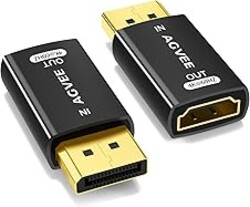 AGVEE 1 Pack Display Port to HDMI 4K@60HZ Adapter, Alloy Shell DP Displayport PC to HDMI Display Coulper Converter, Backward Compatibile with 4K@30HZ 1080P@120HZ Full HDTV, Uni-Directional, Black