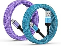 for iPhone 16e Charger Cord 10FT Fast 16e Charging Cable for iPhone 17 17e 16 Pro Max,16 Plus,16 Pro,15 Pro Max/Plus, 3.1A 2 Pack Extra Long iPhone 16 Pro Car Charger Cord USB A to USB C Power Cords