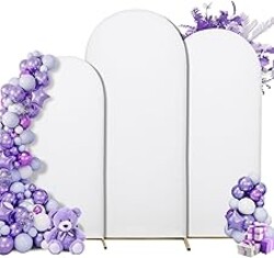 SUKAIKEQA 3-Piece Arch Cover Bundle – 7.2FT, 6.6FT & 6FT Stretch Spandex Backdrop Set – Wedding, Birthday & Photo Booth Arch Covers for Every Event