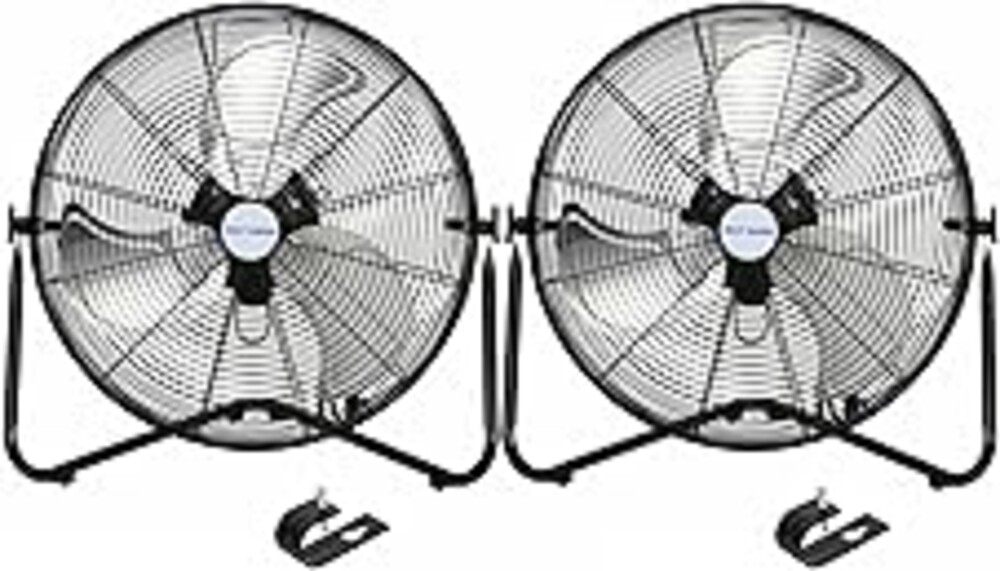 BILT HARD 20" High Velocity Floor Fan, 4600 CFM 3-Speed Industrial Shop Fan with Wall-Mounting System, Heavy Duty Metal Fan for Garage Workshop and Warehouse, 2 Pack