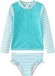 UMELOK Toddler and Little Girls Rash Guard Sets with Bikini Bottoms Swimwear