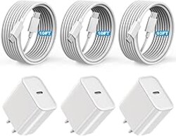 [Apple MFi Certified]Long 10Foot USBC to USBC Cable Fast Charging for iPhone 17/16e/15,3Pack 20W Fast Apple Phone Charger Block 10FT Type C Cord for iPhone 17 Air/17/16/15 Pro/Pro Max/iPad Pro/AirPods