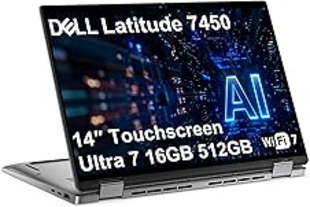 Dell Latitude 7450 7000, 2-in-1 Business AI Laptop (14" FHD+ Touch, Intel Ultra 7 165U (> i7-1365U), 16GB DDR5, 512GB SSD) Thunderbolt 4, IR Webcam, Fingerprint, Win 11 Pro, Prev-Gen Dell Pro 14 Plus