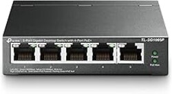 TP-Link TL-SG1005P, 5 Port Gigabit PoE Switch, 4 PoE+ Ports @65W, Desktop, Plug & Play, Sturdy Metal w/ Shielded Ports, Fanless, QoS & IGMP Snooping