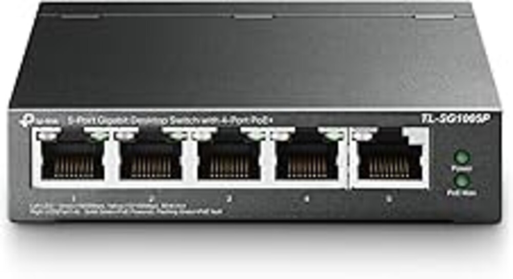 TP-Link TL-SG1005P, 5 Port Gigabit PoE Switch, 4 PoE+ Ports @65W, Desktop, Plug & Play, Sturdy Metal w/ Shielded Ports, Fanless, QoS & IGMP Snooping